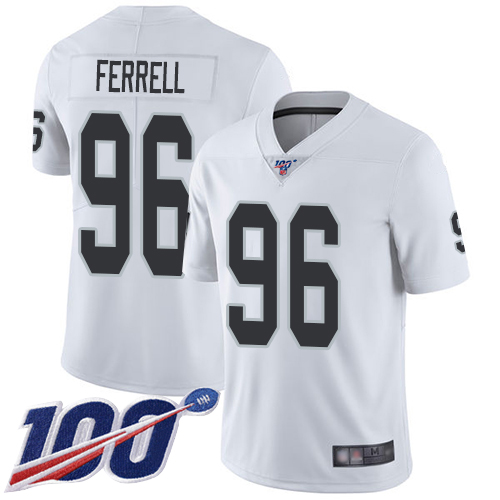 Men Oakland Raiders Limited White Clelin Ferrell Road Jersey NFL Football 96 100th Season Vapor Jersey